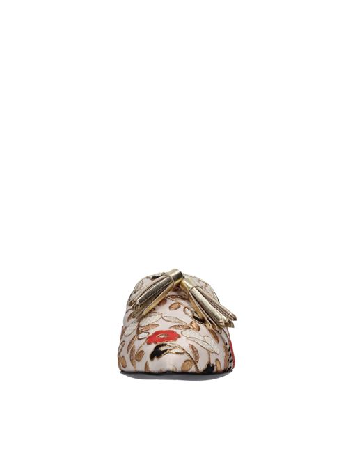 Sabot in pelle e tessuto FABI | FD7583B SANTASBEIGE-MULTICOLOR